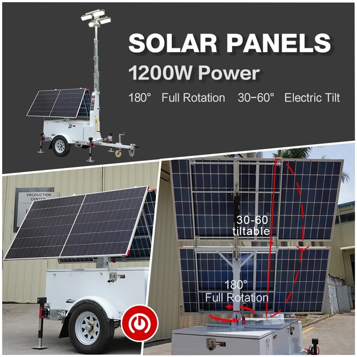 Factory Mobile Solar Light Trailer With Security System Tower best