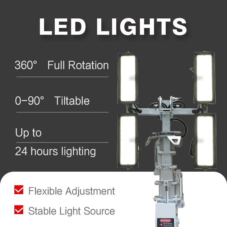 Factory Mobile Solar Light Trailer With Security System Tower factory