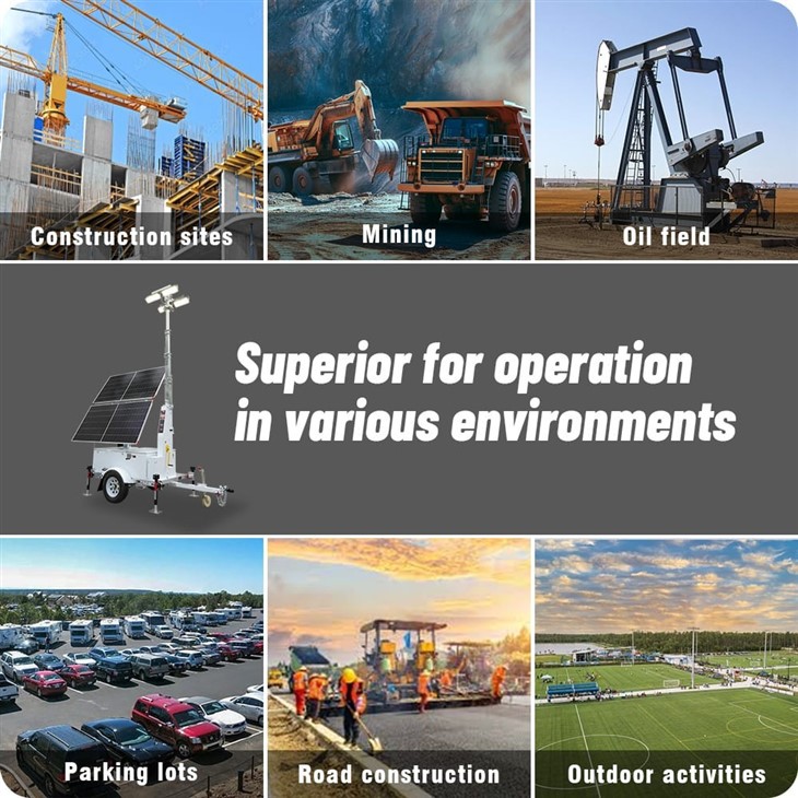 Factory Mobile Solar Light Trailer With Security System Tower price