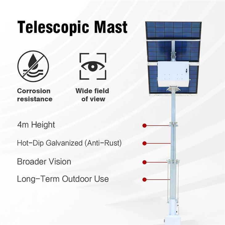 HiGUARD Solar CCTV Tower With 450W Bifacial Panel Off-Grid high quality