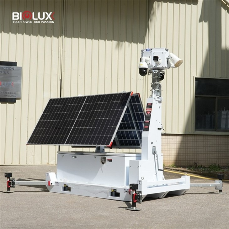 HiSKID Solar CCTV Tower HiSKID Portable Solar Security Camera Trailer With Wireless CCTV Tower For Jobsite Monitoring suppliers