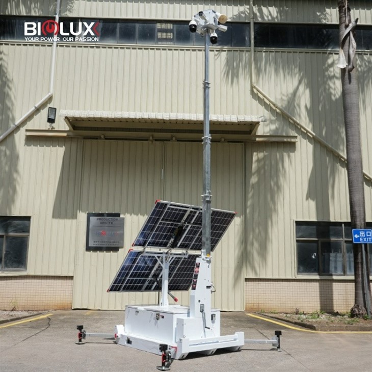 HiSKID Solar CCTV Tower HiSKID Portable Solar Security Camera Trailer With Wireless CCTV Tower For Jobsite Monitoring best