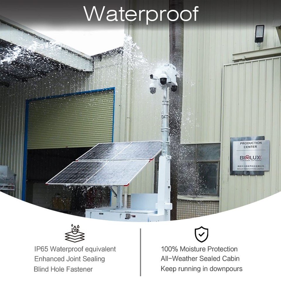 Off-Grid Solar Surveillance Security Trailer For Remote Areas high quality